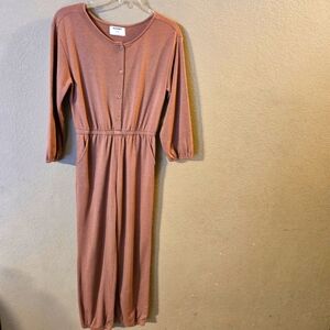 Old Navy Womens Tan 3/4 Sleeve Jumpsuit Elastic at Waist Ankles Wrists XXL (18)